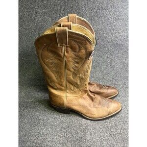 Justin Western Cowboy Boots Mens 10.5D Comb Last USA Made Kangaroo Leather NWT